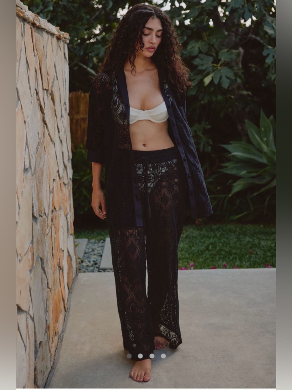 Farm Rio x Anthropologie High-Rise Pull-On Lace Pants NWT